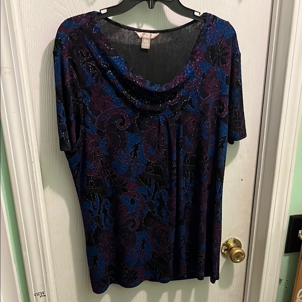 White Stag Black and Blue Relaxed Blouse